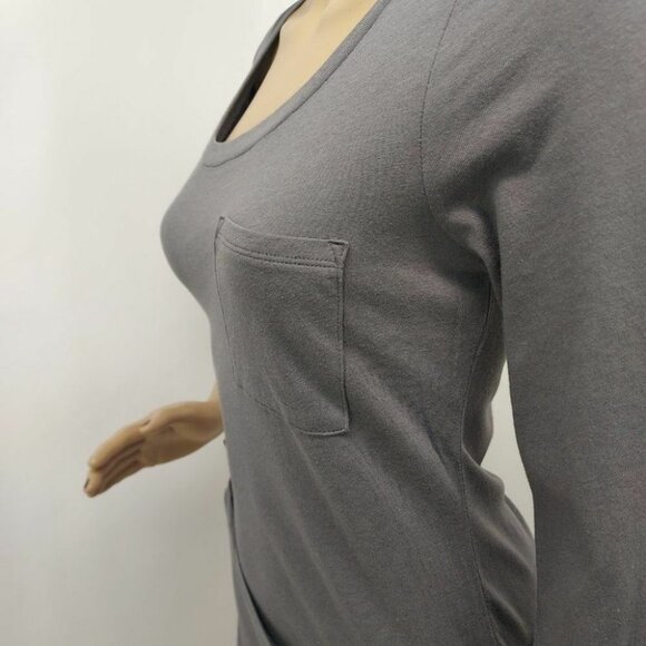 "BANANA REPUBLIC" GRAY 3/4 SLEEVE CASUAL LOUNGE TEE MINI COMFY DRESS SIZE: S NWT - Picture 3 of 5